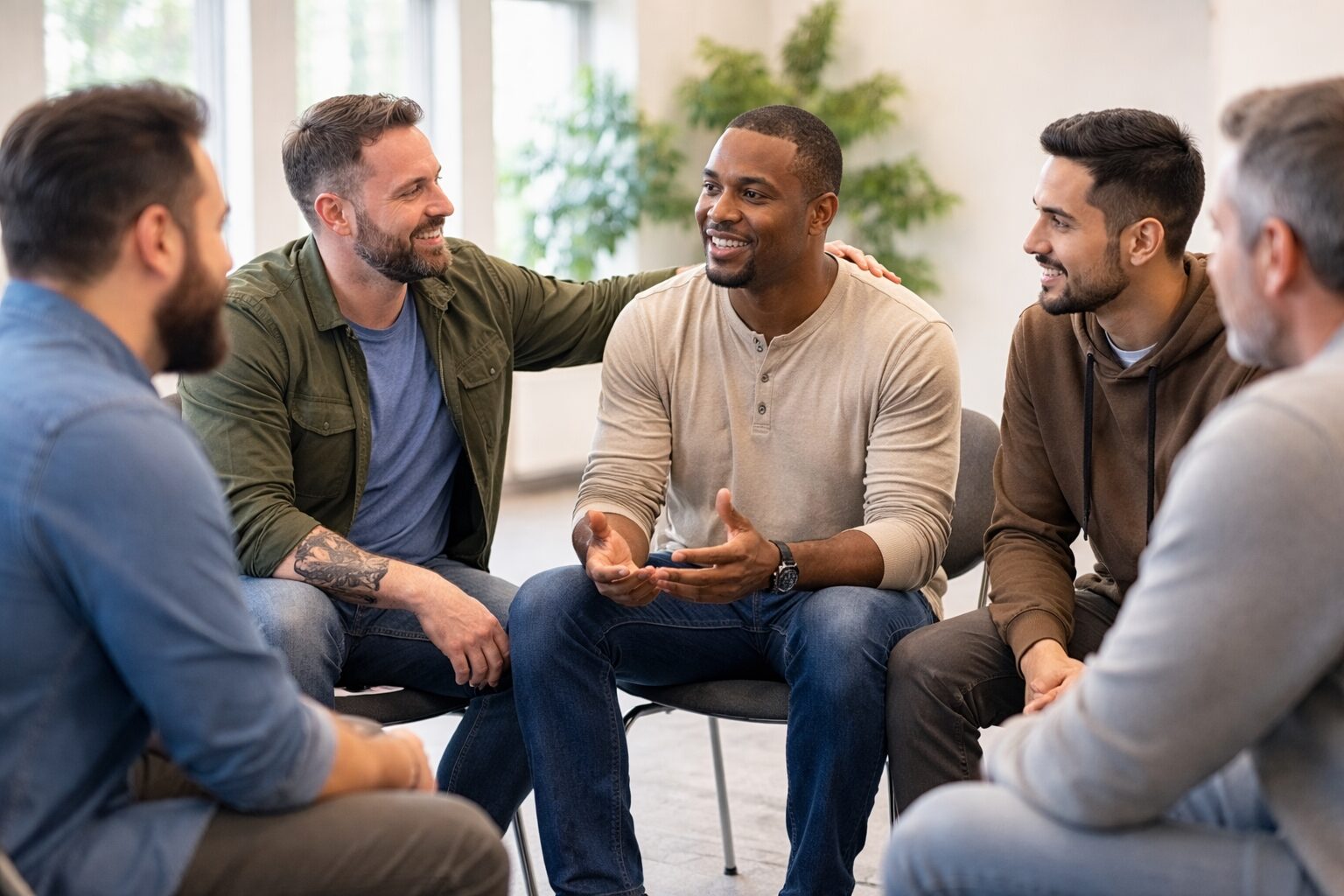 Group of Dads in support group